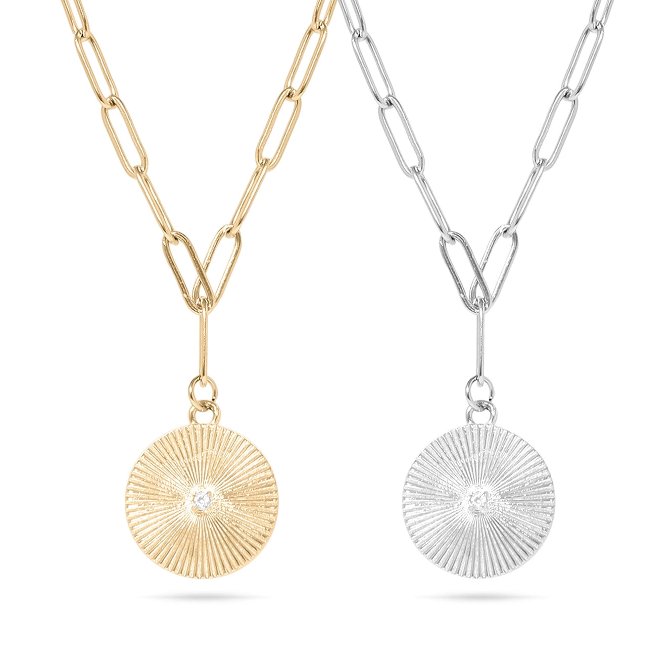 Sunburst circle pendant