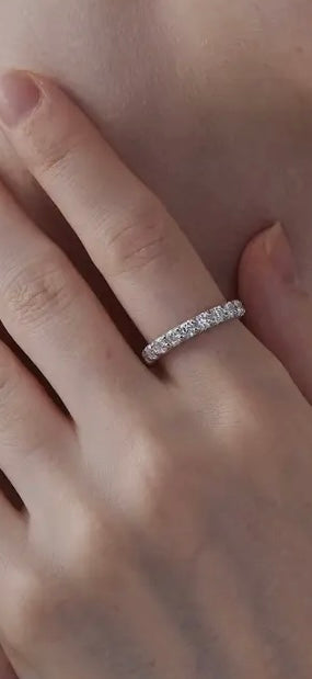 Moissanite Eternity band 18k PVD