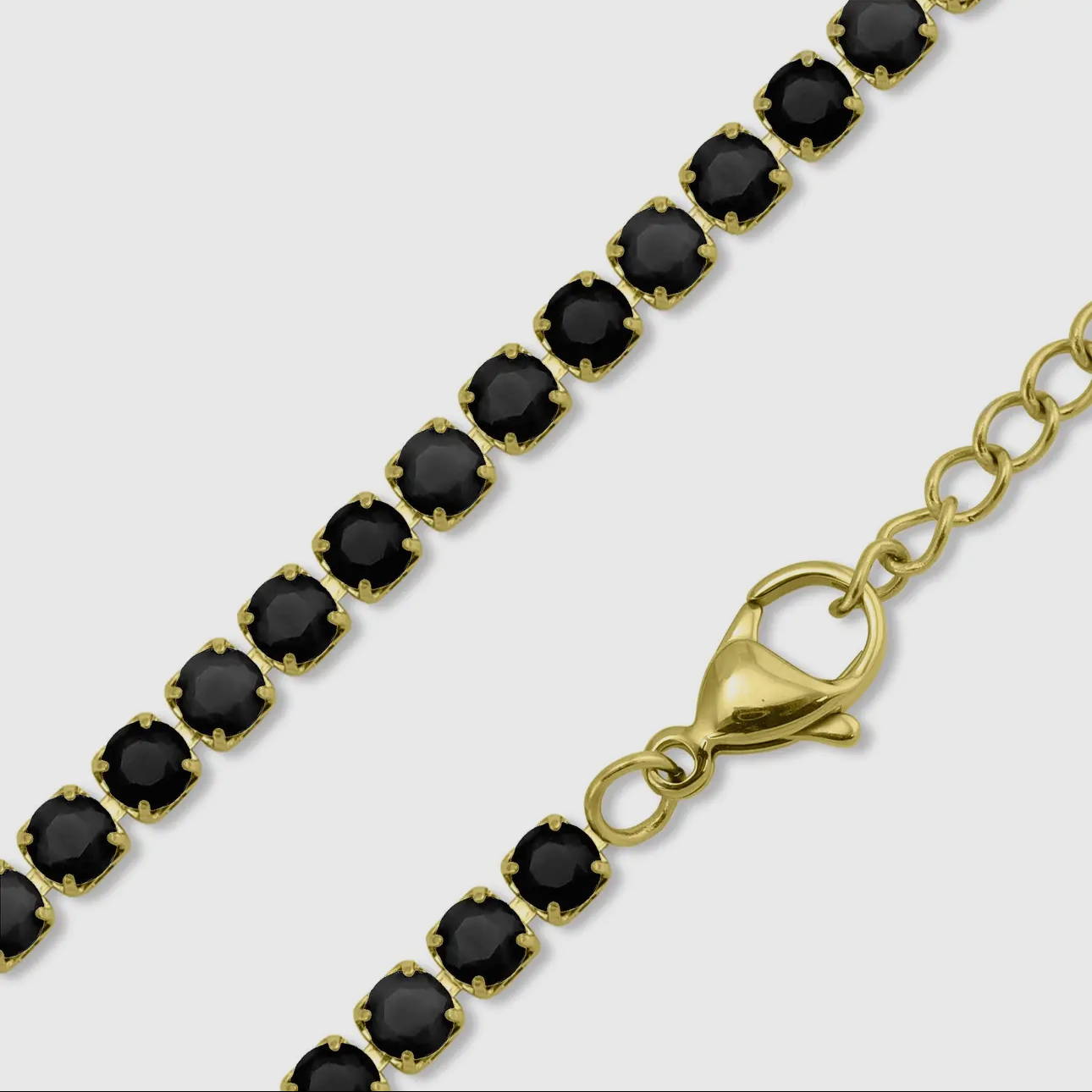 Black stone tennis necklace 18-20inch
