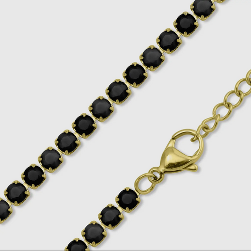 Black stone tennis necklace 18-20inch