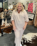 The Gracie. Long sleeve stripe lounge set.